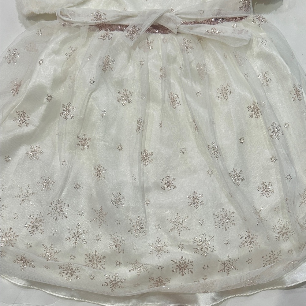 Jona Michelle Ivory Dress with Gold Snowflake Accents - Picture 2 of 10